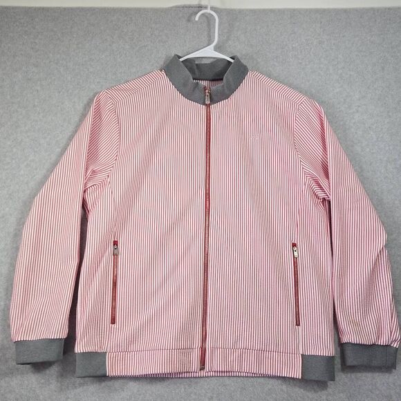 Loius Castel Full Zip Sweater Golf Pin Stripe Large - Picture 1 of 15